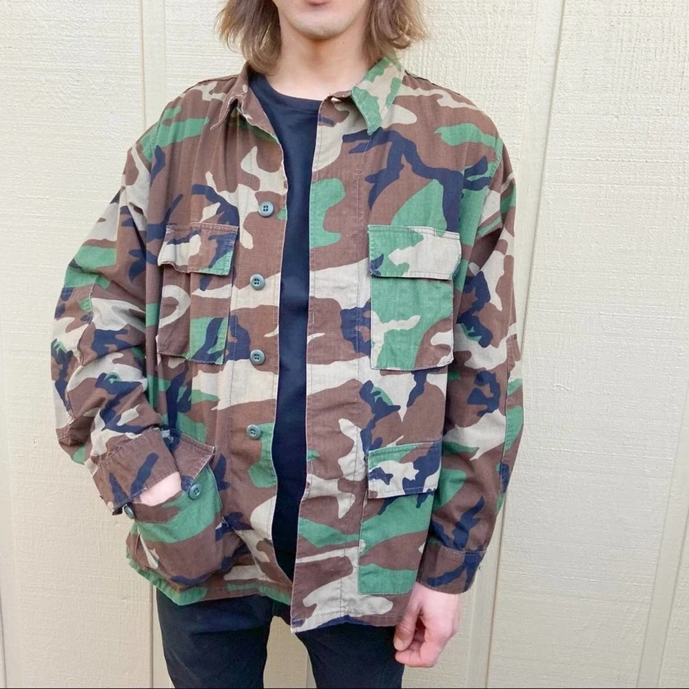 Propper Woodland Camo Military Field Jacket - Green/Brown/Black